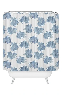 Deny Designs Sun Palm Chambray Shower Curtain in Blue at Nordstrom