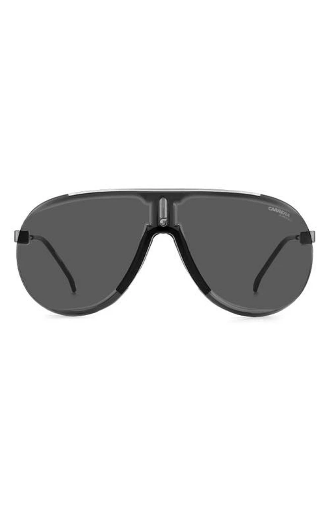 Carrera Eyewear Superchampion 99mm Aviator Sunglasses in Silver at Nordstrom