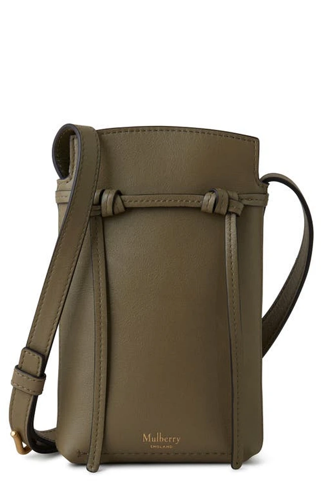 Mulberry Clovelly Leather Phone Pouch in Linen Green at Nordstrom