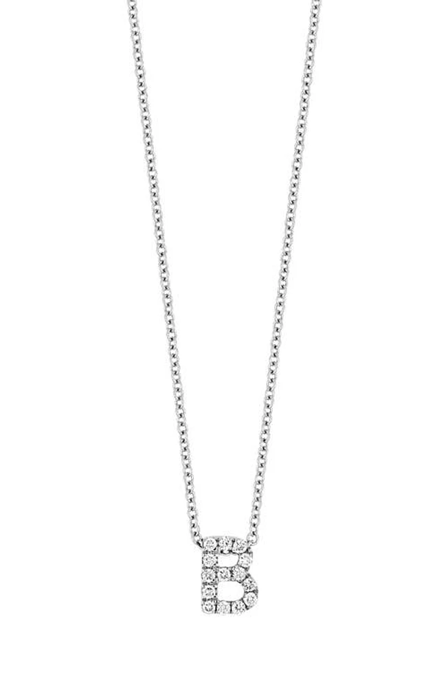 Bony Levy 18k Gold Pavé Diamond Initial Pendant Necklace in Gold - B at Nordstrom