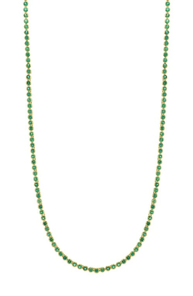 Bony Levy El Mar Emerald Tennis Necklace in 18K Yellow Gold at Nordstrom, Size 17