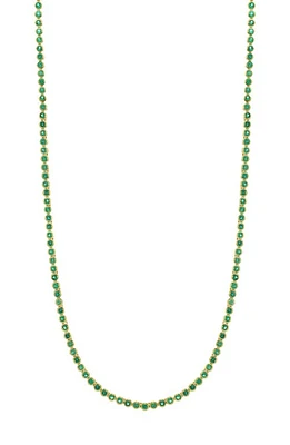 Bony Levy El Mar Emerald Tennis Necklace in 18K Yellow Gold at Nordstrom, Size 17