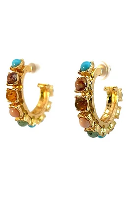 Gas Bijoux Bo Semiprecious Stone Hoop Earrings in Gold at Nordstrom