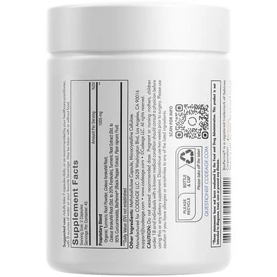 Codeage Forskolin Turmeric, Organic Turmeric Powder 95% Curcuminoids, Black Pepper, Coleus Forskohlii, 90 ct in White at Nordstrom