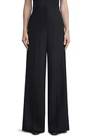 Lafayette 148 New York Thames High Waist Wide Leg Stretch Wool Pants Black at