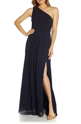 Adrianna Papell One-Shoulder Crepe Chiffon Gown at Nordstrom,