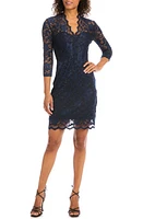 Karen Kane Scalloped Lace Cocktail Dress Navy at