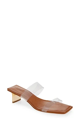 Schutz Ariella Slide Sandal Transparente/Cuoio Brown at Nordstrom,