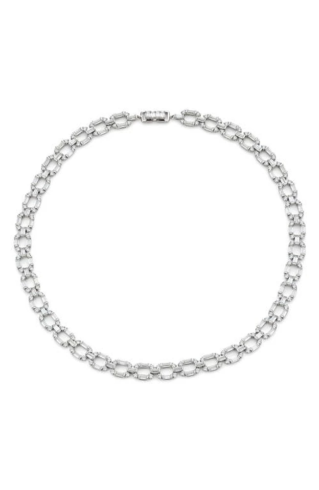 Nadri Gwen Cubic Zirconia Collar Necklace in Rhodium at Nordstrom