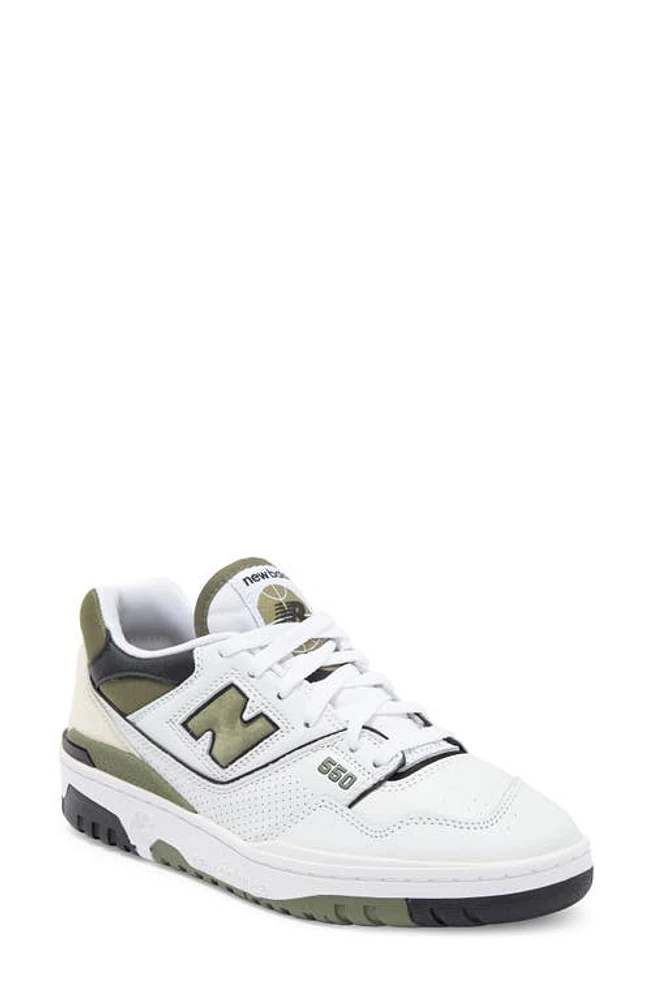 New Balance 550 Basketball Sneaker White/Dark Olivine at Nordstrom,