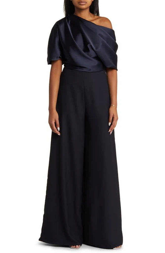 Amsale One-Shoulder Wide Leg Jumpsuit at Nordstrom,