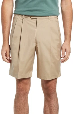 Berle Prime Pleated Poplin Shorts Tan at Nordstrom,