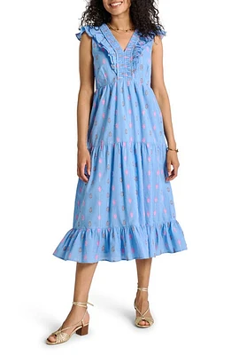 Hatley Aria Ruffle Cotton Blend Tiered Midi Dress Provence at Nordstrom,