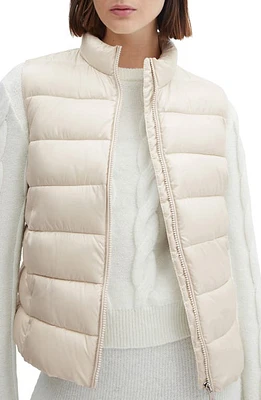 MANGO Water Repellent Quilted Vest Ecru at Nordstrom,