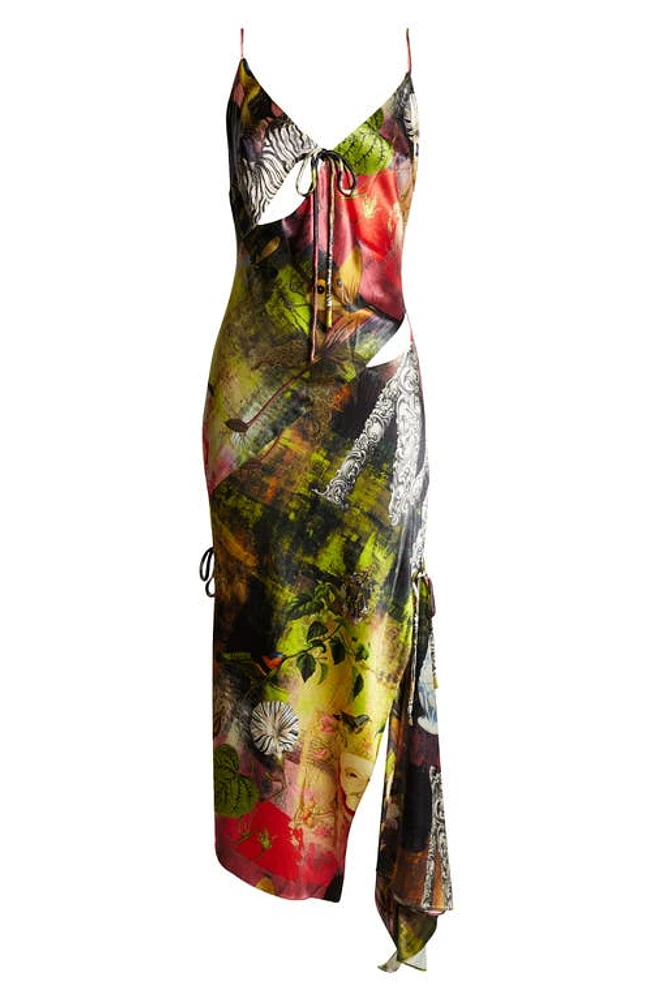 MONSE Mixed Print Silk Slipdress Multi at Nordstrom,