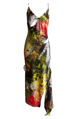 MONSE Mixed Print Silk Slipdress Multi at Nordstrom,