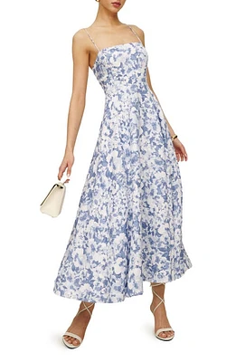 Reformation Monette Floral Linen Maxi Dress Larkspur at Nordstrom,