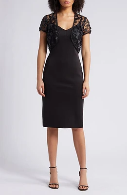 Eliza J Princess Seam Cocktail Dress & Bolero Black at Nordstrom,