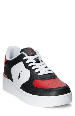 Lauren Ralph Lauren Masters Court Sneaker in Black/White/Red at Nordstrom, Size 9