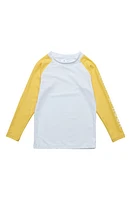 Snapper Rock Kids' Colorblock Long Sleeve Rashguard Top White at Nordstrom,