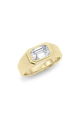 HauteCarat Men's Emerald Cut Lab Created Diamond Signet Ring in 18K Gold at Nordstrom