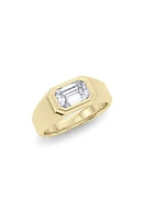 HauteCarat Men's Emerald Cut Lab Created Diamond Signet Ring in 18K Gold at Nordstrom