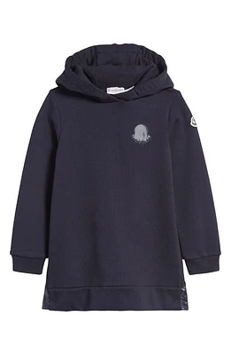 Moncler Kids' Logo Hoodie Dress Blue Navy at Nordstrom,