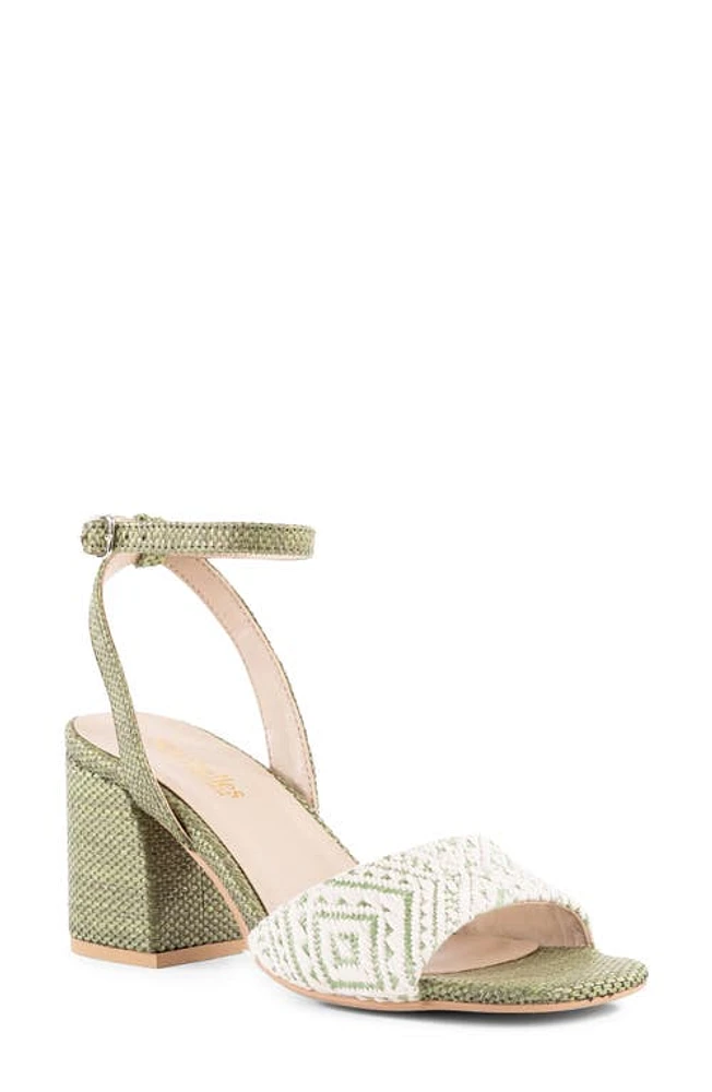 Seychelles Simple Pleasures Ankle Strap Sandal Off White/Green at Nordstrom,