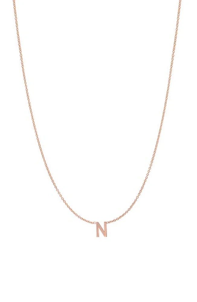 BYCHARI Initial Pendant Necklace in 14K Rose Gold-N at Nordstrom