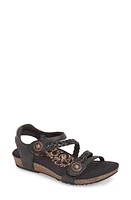 Aetrex 'Jillian' Braided Leather Strap Sandal Black at Nordstrom,