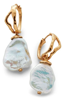 Monica Vinader Large Keshi Pearl Hoop Earrings in Gp at Nordstrom