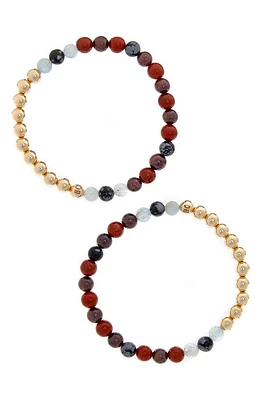 The Healer's Collection N82 Gut Health Set of 2 Healer's Bracelets in Yellow Gold at Nordstrom