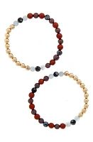 The Healer's Collection N82 Gut Health Set of 2 Healer's Bracelets in Yellow Gold at Nordstrom