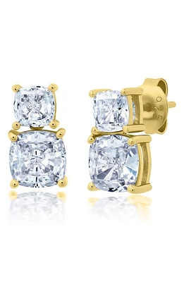 Crislu Cushion Cubic Zirc Stud Earrings in Gold at Nordstrom