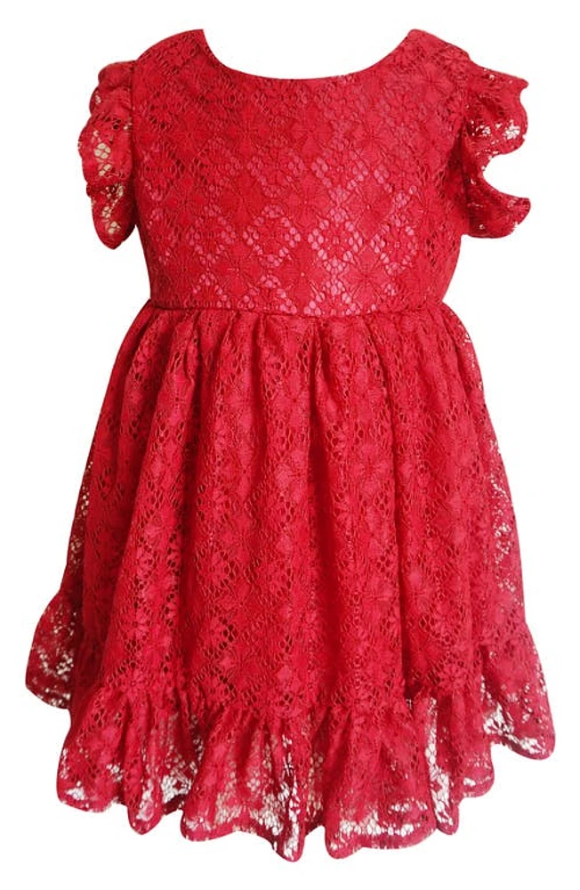 Popatu Ruffle Lace Dress Burgundy at Nordstrom,