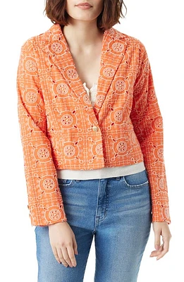 Sam Edelman Leia Cotton Eyelet Crop Blazer Tigerlily at Nordstrom,