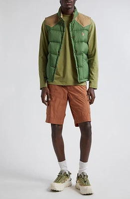 Moncler Grenoble Veny Canvas Yoke Down Puffer Vest Elm Green at Nordstrom,