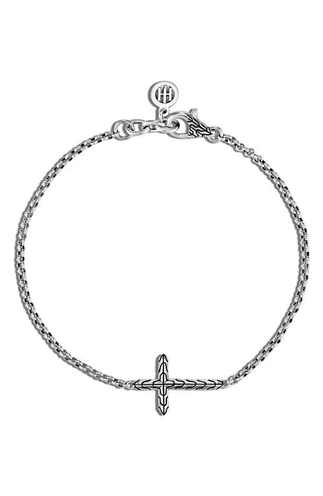 John Hardy Classic Chain Cross Bracelet in Silver at Nordstrom