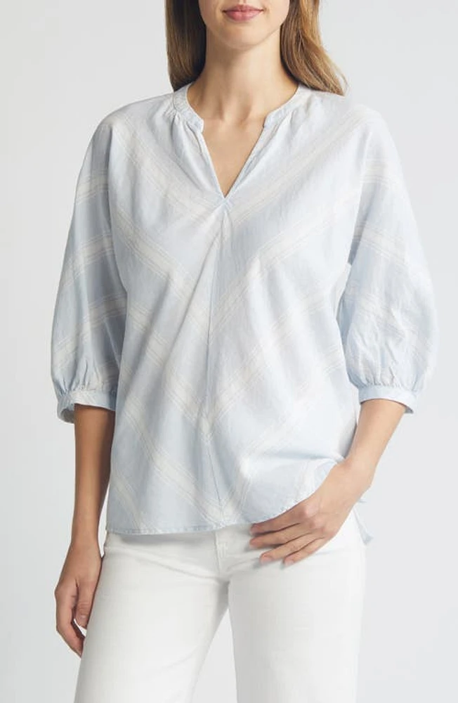 caslon(r) Linen Blend Top Bon Stripe at Nordstrom,