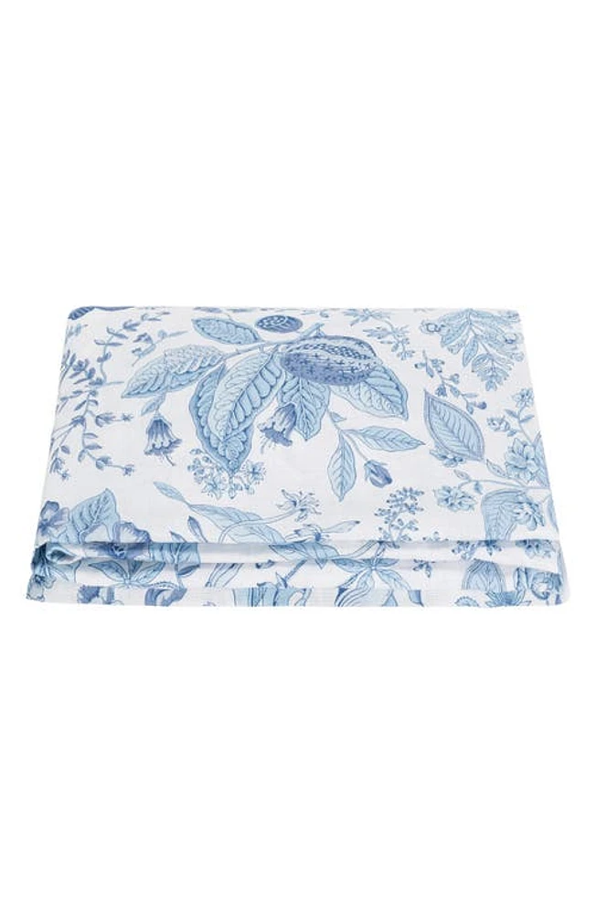 Matouk Pomegranate Linen Fitted Sheet in Porcelain Blue at Nordstrom