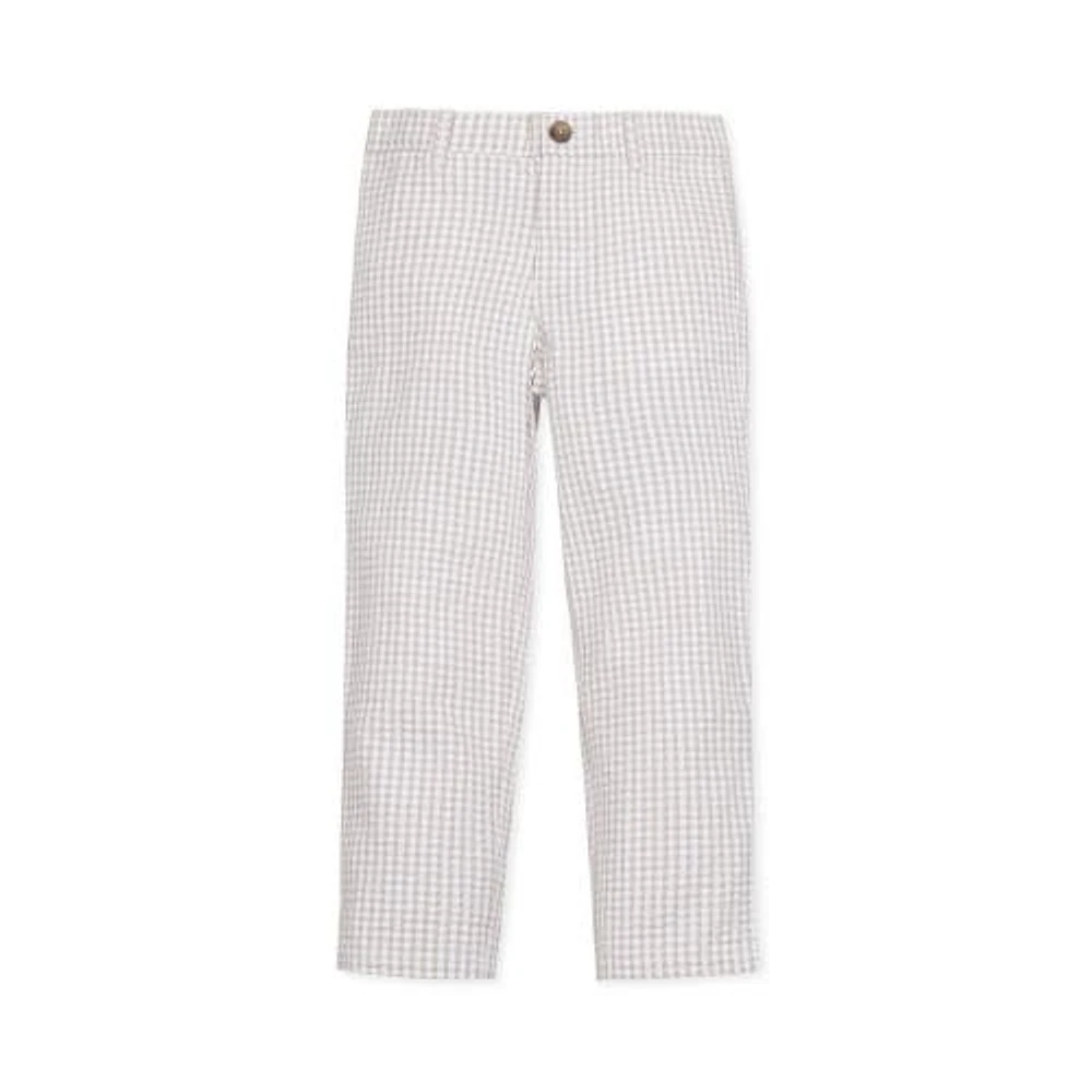 Hope & Henry Boys' Organic Seersucker Suit Pant, Infant Taupe Gingham at Nordstrom,