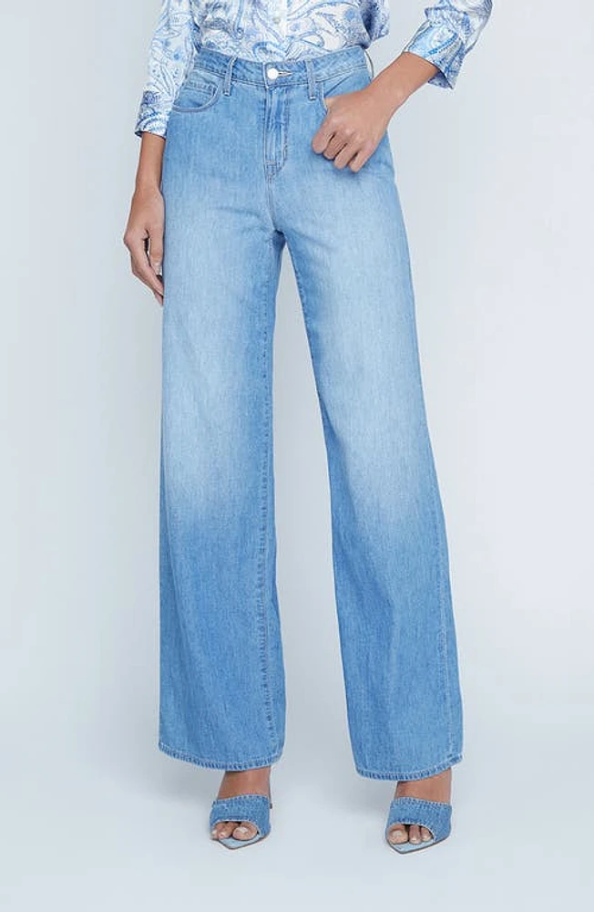 L'AGENCE Alicent High Waist Wide Leg Jeans Havana at Nordstrom,