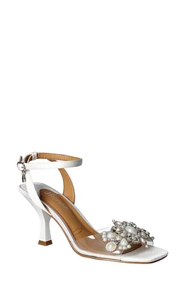 J. Renée Raelyn Embellished Ankle Strap Sandal Clear/White at Nordstrom,