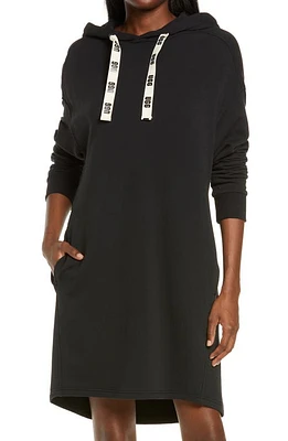 UGG(r) Aderlyn Fleece Lounge Hoodie Dress Black at Nordstrom,