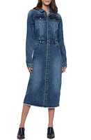 Wash Lab Denim Raglan Long Sleeve Shirtdress Blue at Nordstrom,