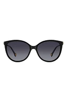 Carolina Herrera 57mm Round Sunglasses in Black Gold at Nordstrom