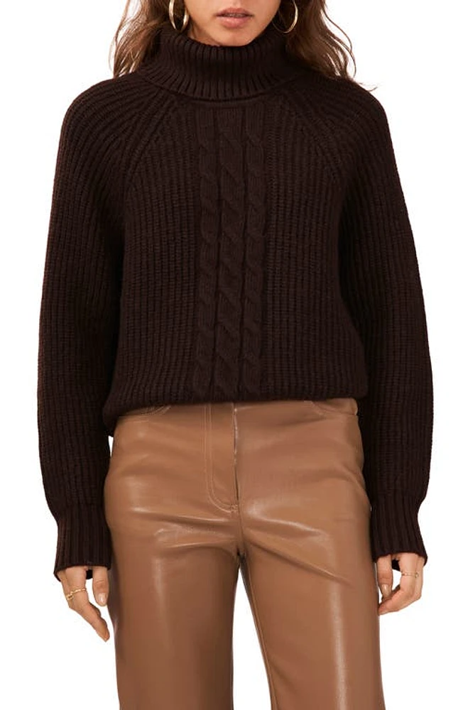 1.STATE Back Cutout Turtleneck Sweater in Chocolate at Nordstrom, Size X-Large