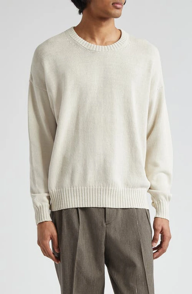 VISVIM Oversize Cotton & Linen Sweater Ivory at Nordstrom,