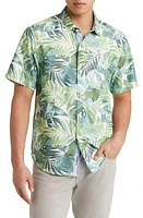 Tommy Bahama Coconut Point Palma Fresca Short Sleeve Button-Up Shirt in Dark Monstera at Nordstrom, Size Xx-Large