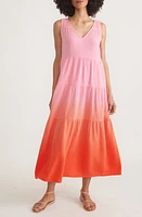 Marine Layer Corinne Ombré Cotton Gauze Midi Dress in Dip Dye at Nordstrom